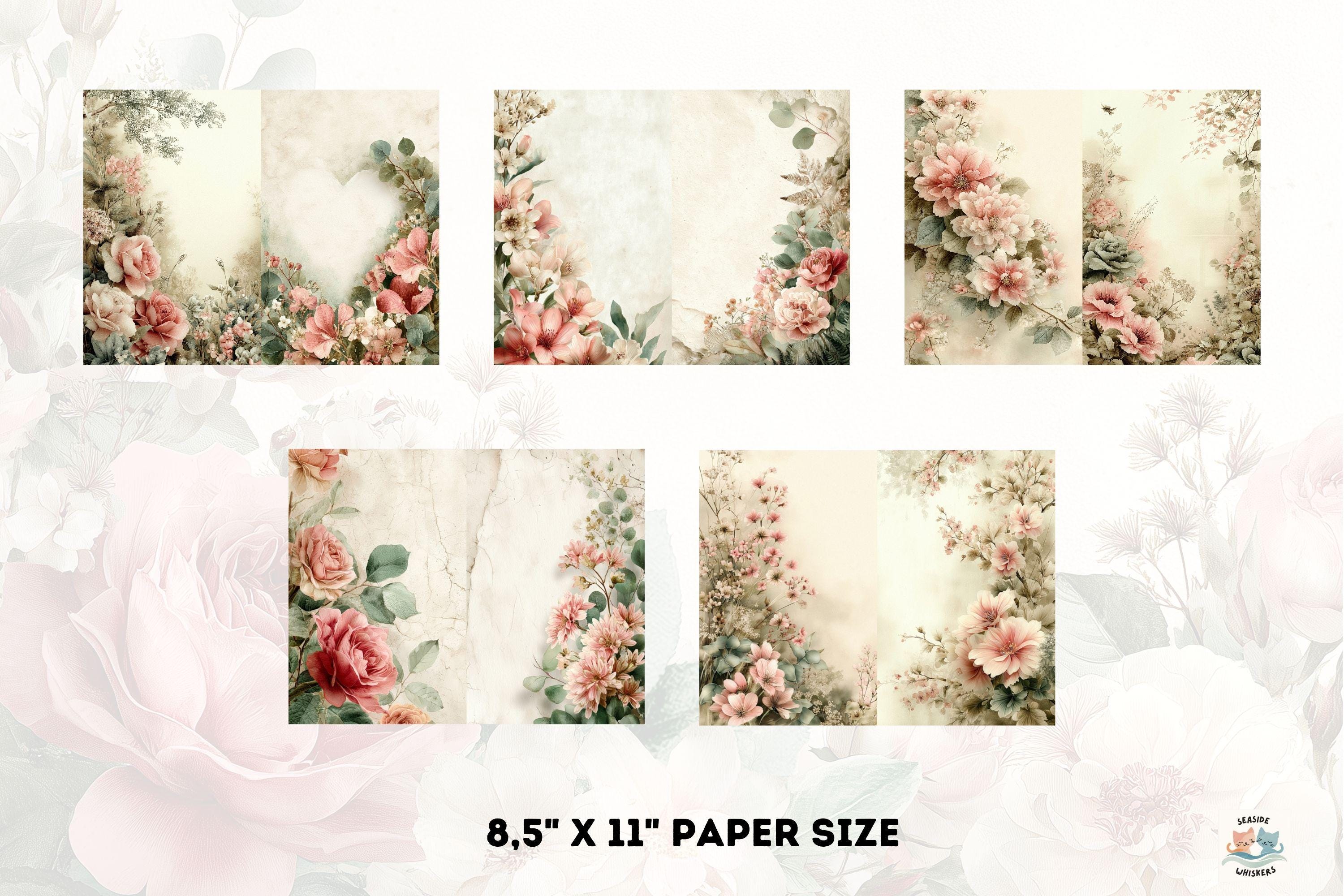 Petals for the Bride Junk Journal Pages | Wedding Floral Printable ...