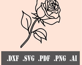 Rose CNC Vector File: Floral Laser Cut Design (Digital Download)