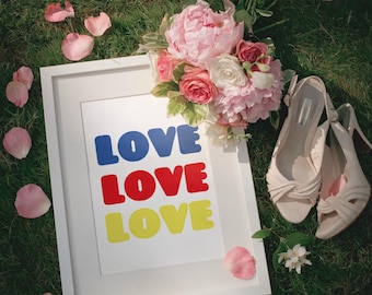 Pop Art LOVE Print: Colorful Valentine's Day Wall Decor (Digital Download)