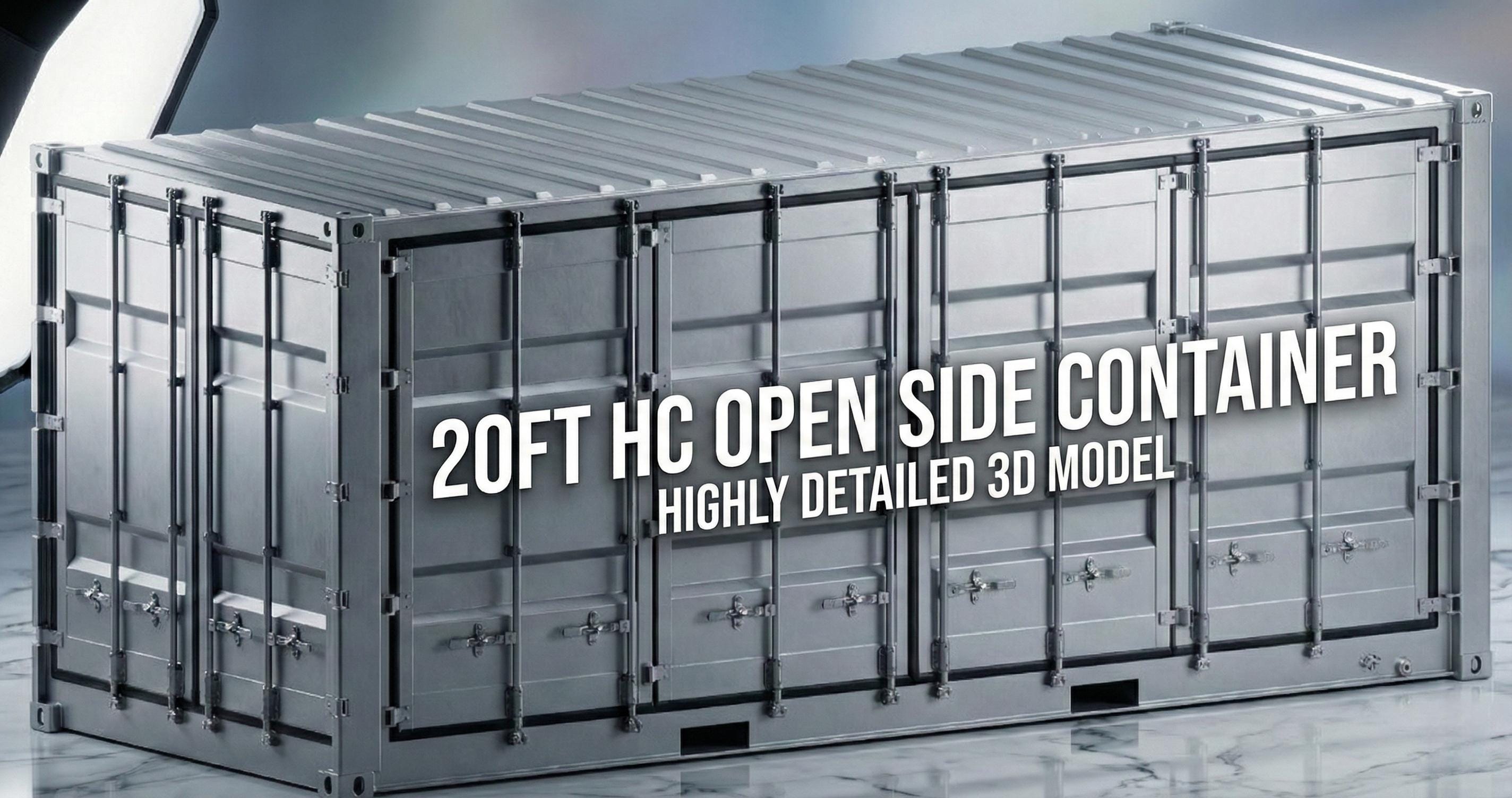 Highly Detailed 20ft Open Side Container 3D STEP Model - Etsy