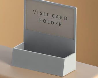 Digital STL File – 3D Printable Business Card Holder, Minimalist Design for Office & Home