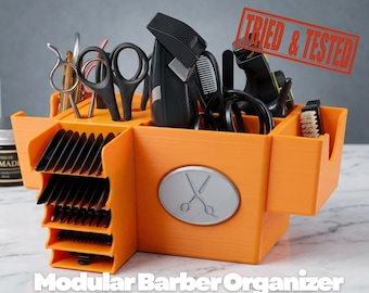 Modular Barber Organizer 3D Print Files - STL & STEP Included - Clipper Stand for Barbershop