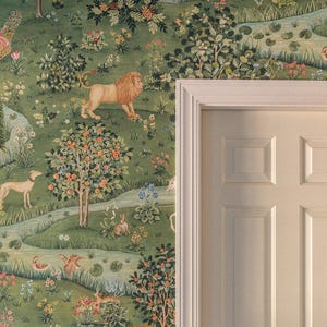 William Morris Willow & Owl Wallpaper, Vintage Nature Wallpaper, Romantic Wall Mural, Peel and Stick Wallpaper, Drawing Art Wallpaper