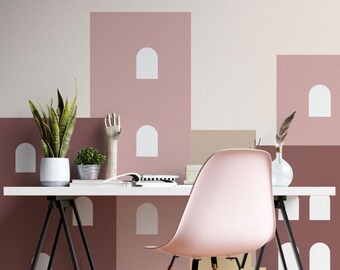City View Kids Wallpaper, Soft Pink Nursery, Peel and Stick