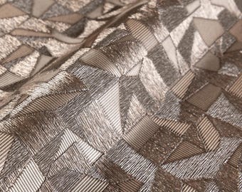 Strukturerad brun geometrisk tapet, elegant präglad design