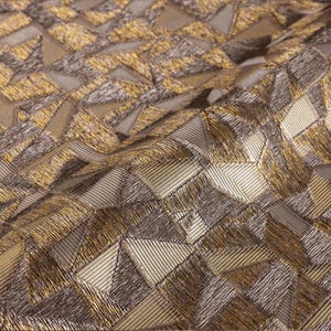 Luxurious Texture Brown With Gold Tone Embossed Wallpaper, Abstract Geometric Pattern Wall Mural, Modern Elegant Secret Shine Wallpaper