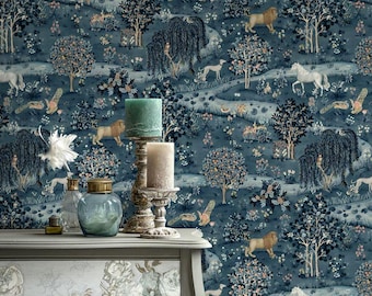 Papel de parede William Morris Nature, mural de parede em estilo vintage, autoadesivo