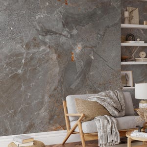 Copper Cracked Stone Marble Textured Wallpaper, Design Marble Effect Wallpaper, Modern Wallpaper, Natural Looking Stone Wallpaper
