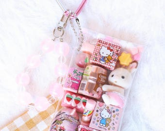 Calico Critters Gacha Pouch Charm | Chocolate Rabbit Handmade Kawaii Keychain