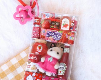 Calico Critters Gacha Pouch Charm | Tuxedo Cat Handmade Kawaii Keychain