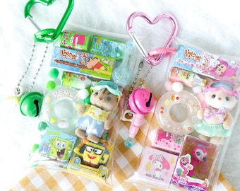 Couple Calico Critters Gacha Pouch Charm | Handmade Kawaii Keychain | Unique Valentines Day Gifts