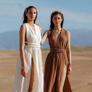 編み込みコットンマキシドレス：HANNA Boho Resort Wear