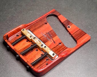 Hillbilly Guitars American Deluxe / Ultra Telecaster Bridge Bloodwood / Rosewood Brass COMP Saddles