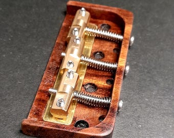 Hillbilly Guitars Telecaster Short Bridge Carbon Fiber & Black Poisonwood w Brass COMP Saddles