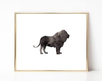 Lion Ink Texture Print, Black and White Lion PRINTABLE Nursery Art, Instant Download Print,Safari Animal Print, Minimal Art Print,Lion Print