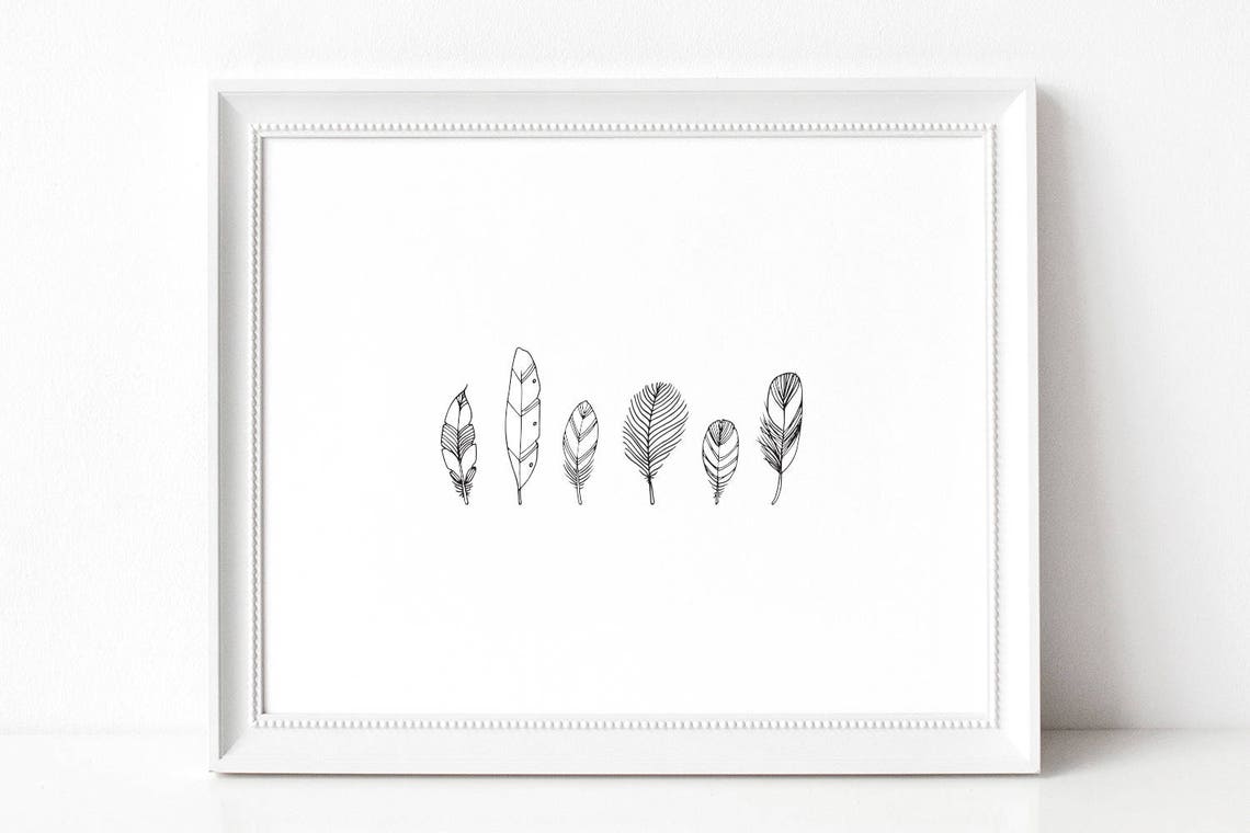 Feather Illustration Print, PRINTABLE Nursery Art, Instant Download ...