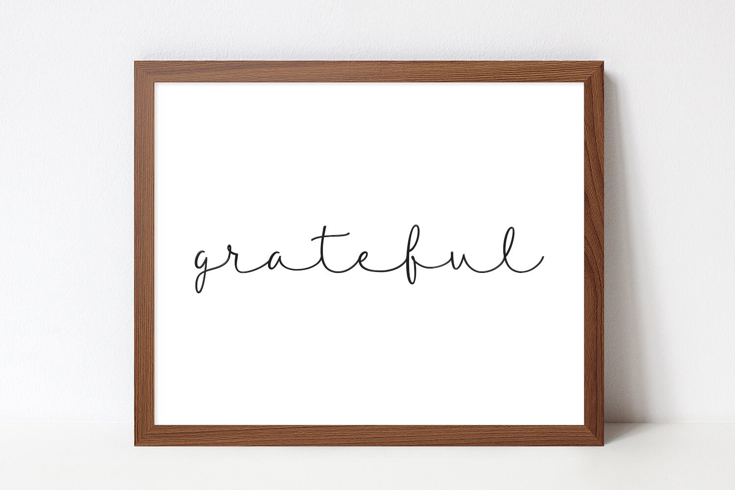 Grateful Modern Happy Print, Black and White PRINTABLE Wall Art ...