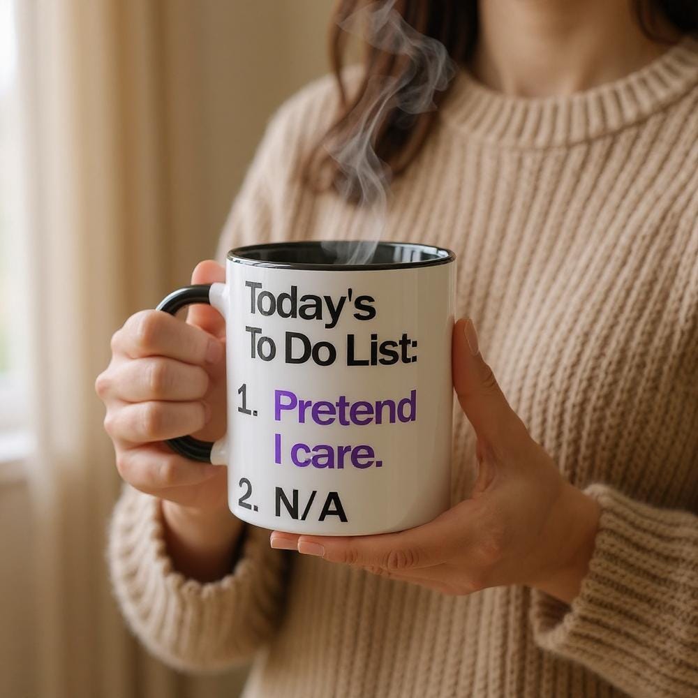 Funny Coffee Mug 'Tired AF' – Sarcastic Novelty Mug For Office, Gag Gift, 11 Oz Ceramic, Dishwasher Safe