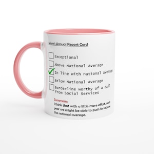 Taza de mamá descarada: taza de café con boleta de calificaciones para mamá, linda taza de cerámica, regalo único para el Día de la Madre y regalo de cumpleaños