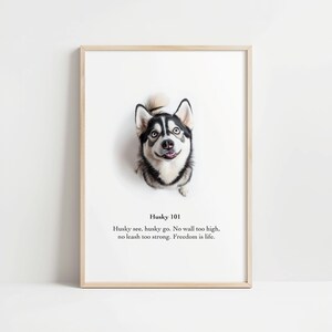 Husky 101 Printable Wall Art, Digital Print, Dog Décor, Pet Art, Instant Download