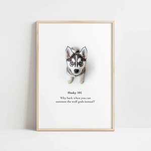 Husky 101 Printable Wall Art, Digital Illustration, Dog Décor, Pet Art, Instant Download