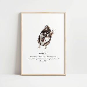 Husky 101 Printable Wall Art, Digital Print, Dog Décor, Pet Art, Instant Download