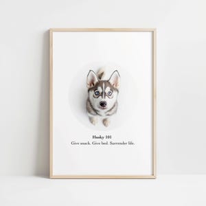 Husky 101 Printable Wall Art, Digital Print, Dog Décor, Pet Art, Instant Download
