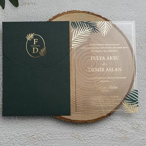 Invitación de boda acrílica, invitaciones transparentes personalizadas