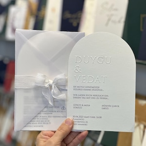 Invitación personalizada con sobre transparente