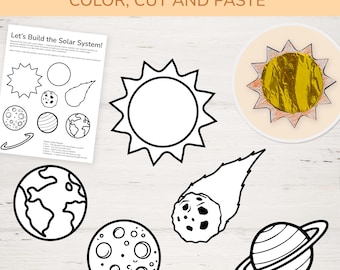 Printable Solar System Craft | Kids Color, Cut & Paste Activity (PDF)
