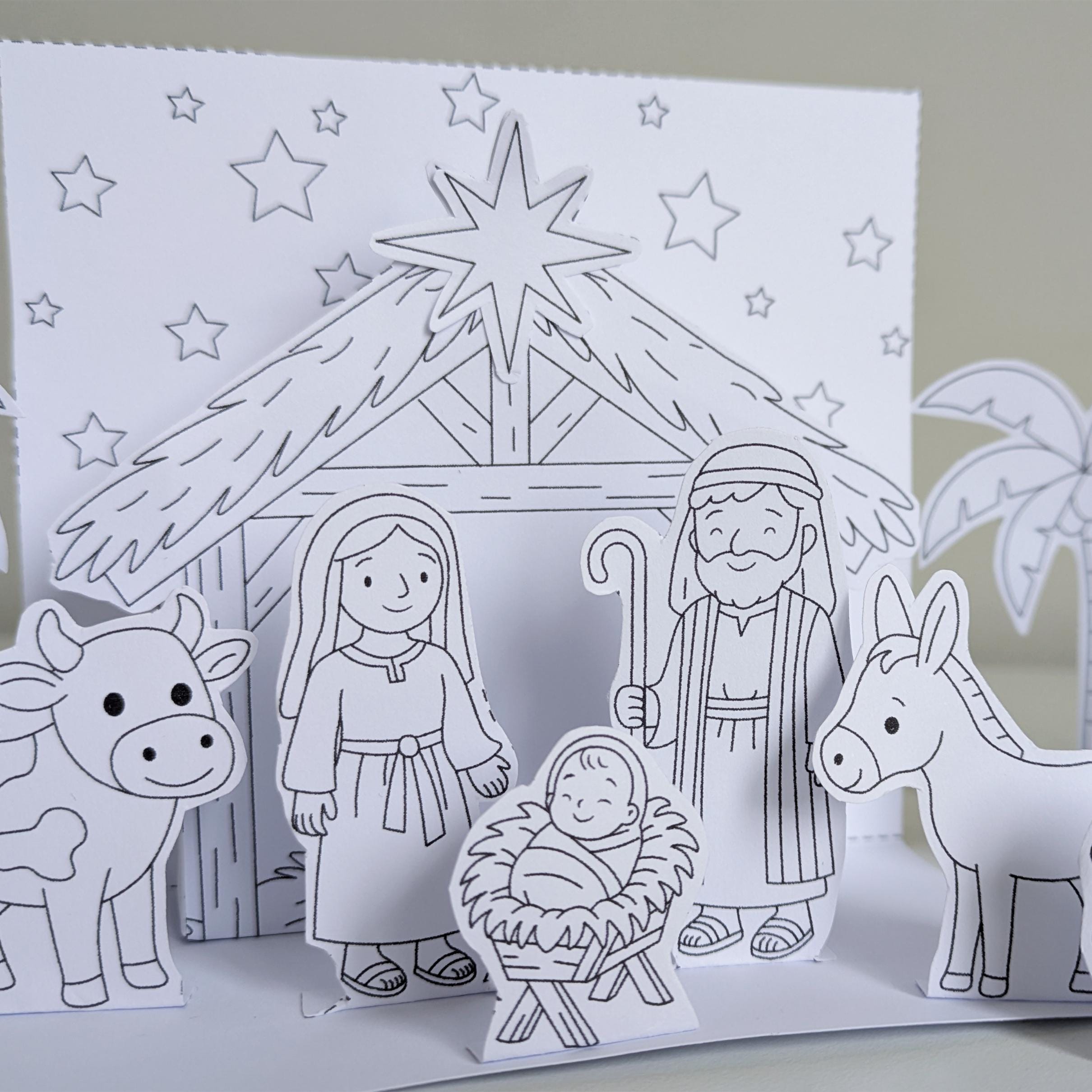 Printable Nativity Scene | Paper Dolls Cut Outs | Christmas Manger ...