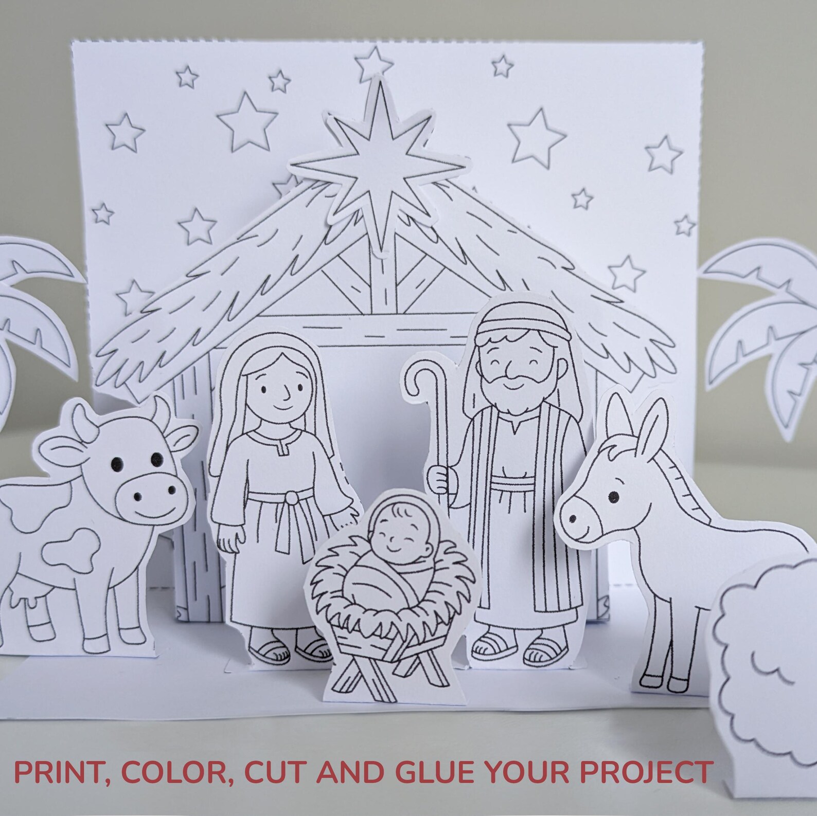 Printable Nativity Scene Paper Dolls Cut Outs Christmas Manger