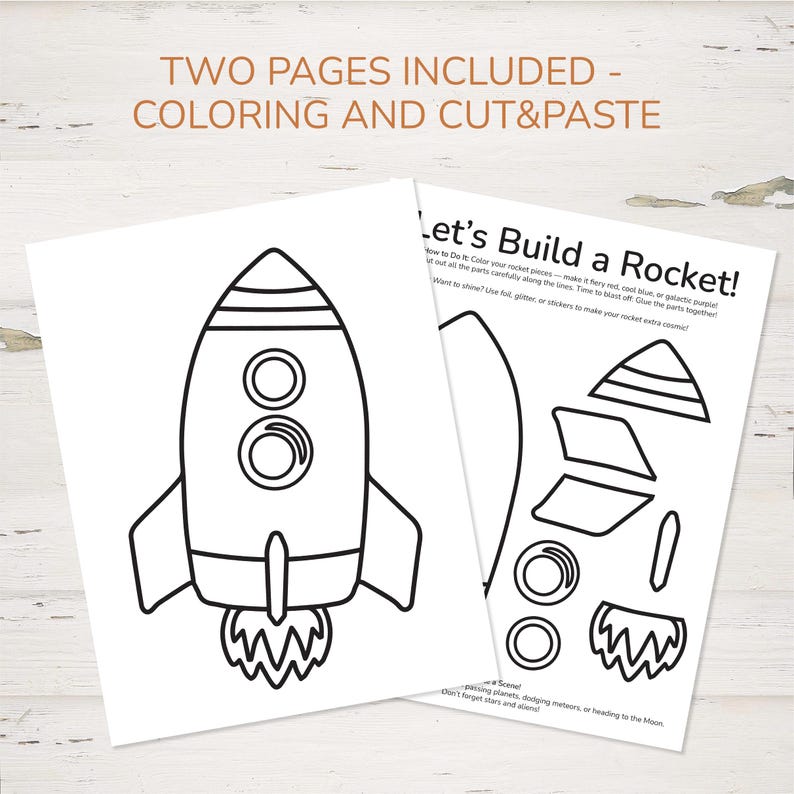 Printable Rocket Craft for Kids – Color, Cut and Paste Rocket Template ...
