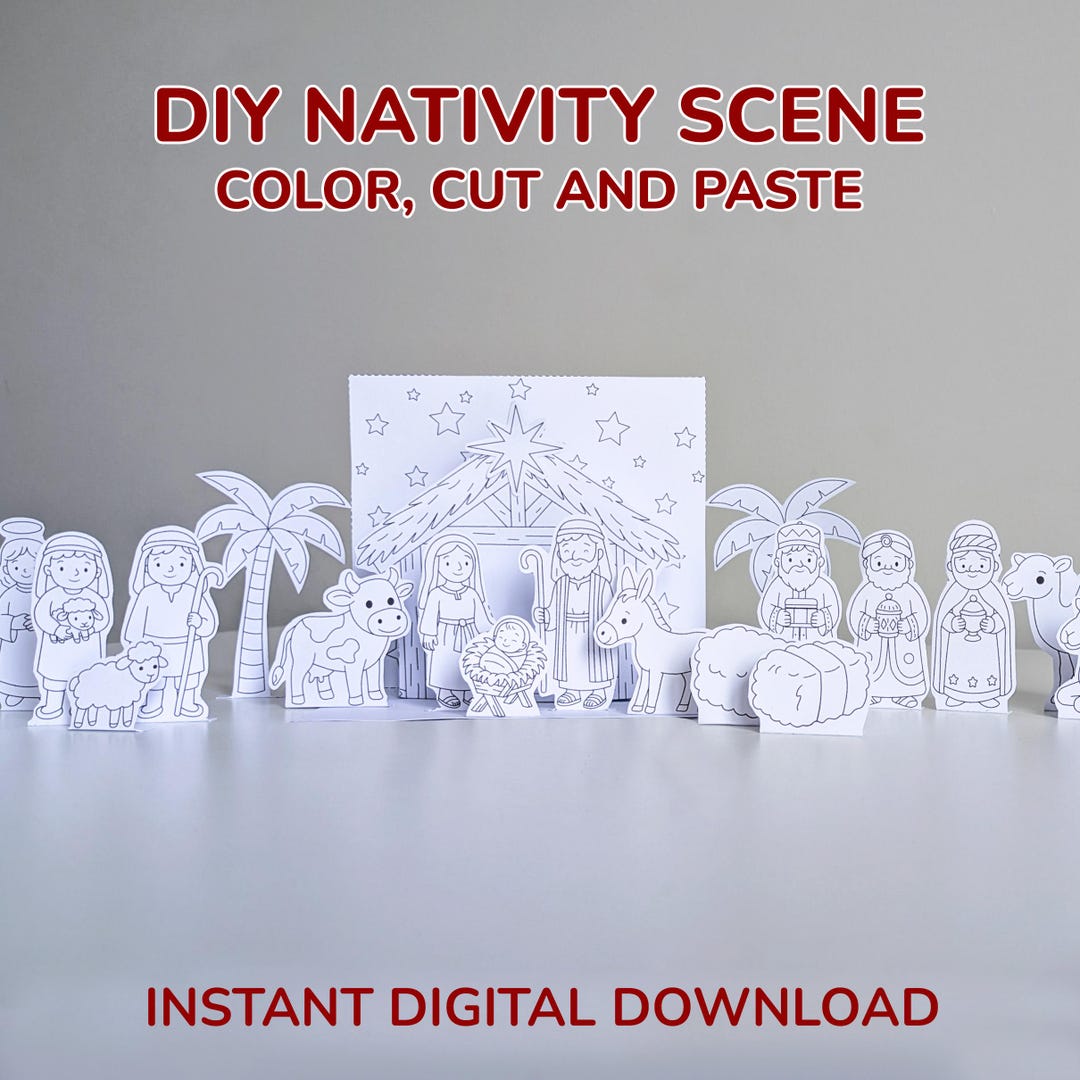 Printable Nativity Scene | Paper Dolls Cut Outs | Christmas Manger ...
