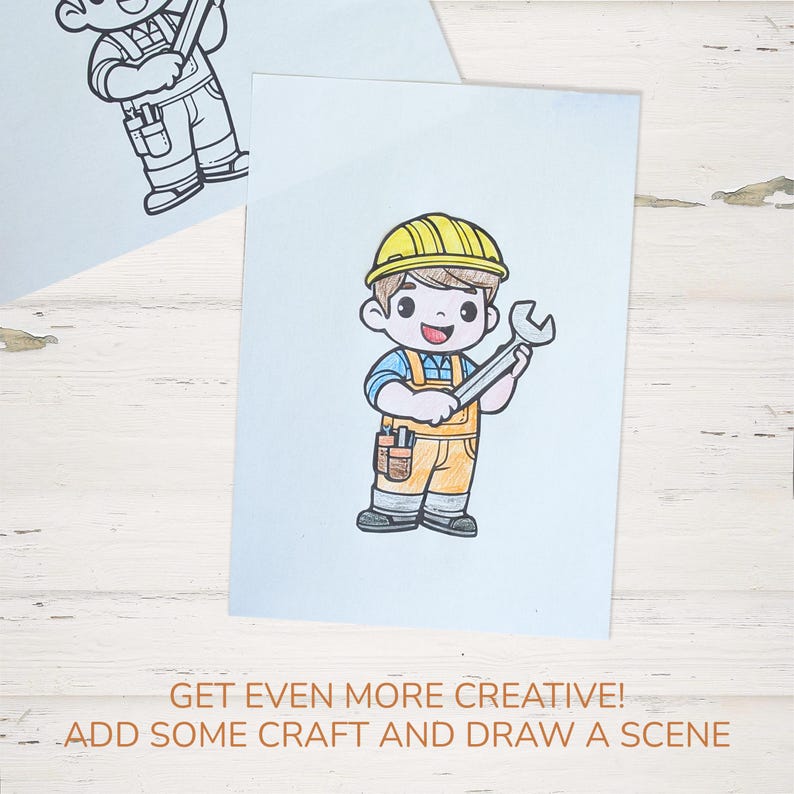 Construction Worker Craft Printable for Kids | Community Helper ...