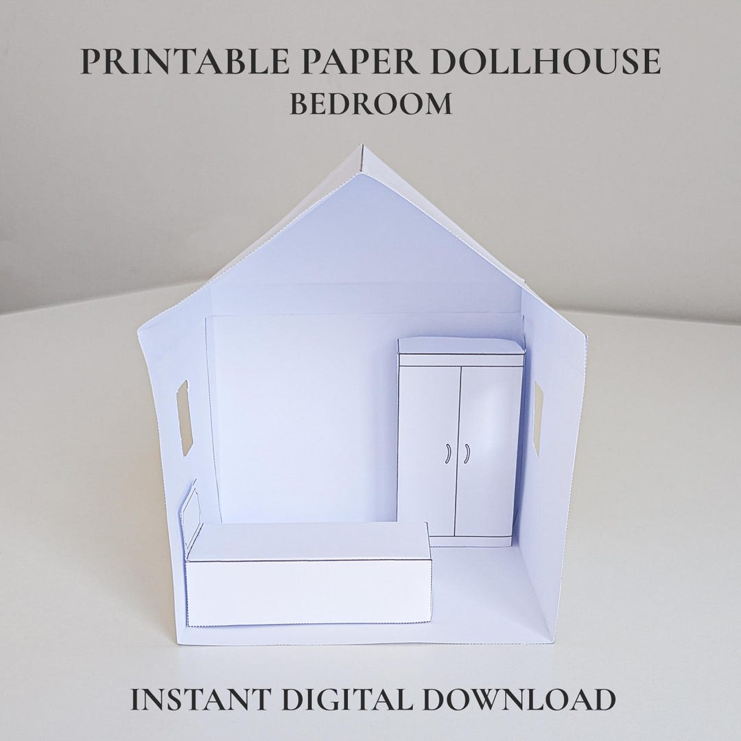 Printable Paper Dollhouse Bedroom I Montessori Inspired Pretend Play I ...