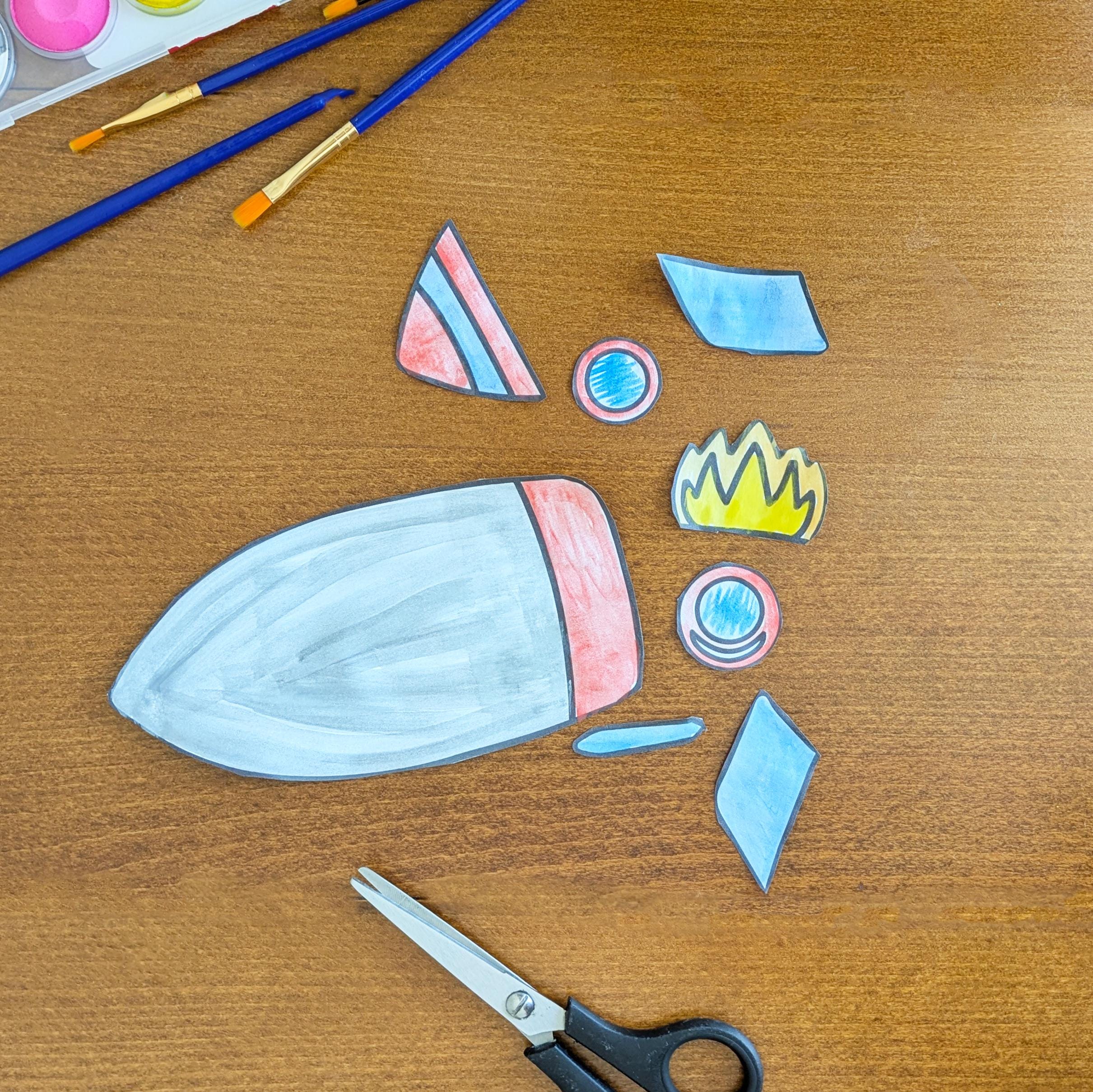 Printable Rocket Craft for Kids – Color, Cut and Paste Rocket Template ...