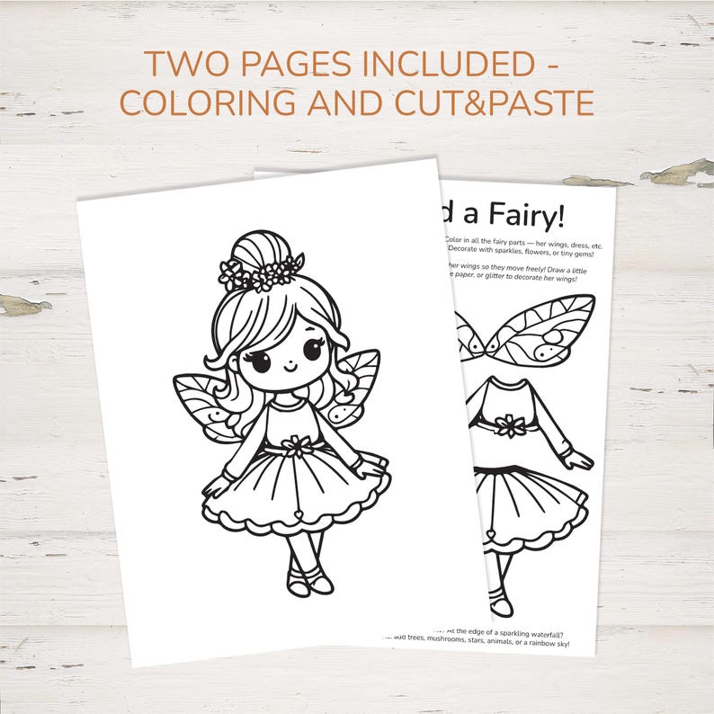 Printable Fairy Craft – Cut, Color & Glue Paper Activity for Kids | A4 ...