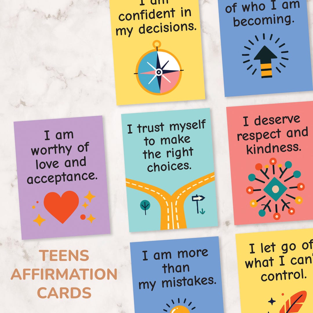 Affirmation Cards for Teens – Printable Mental Health & Confidence ...