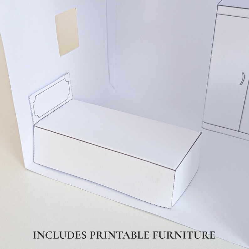 Printable Paper Dollhouse Bedroom I Montessori Inspired Pretend Play I ...