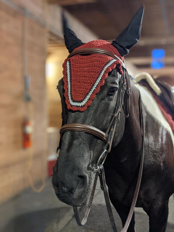 Customized Show Ready Equestrian Fly Ear Bonnets Dressage Jumper Eventer Trials