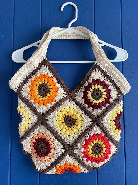 Summer variety sunflower cotton shoulder bag or produce bag