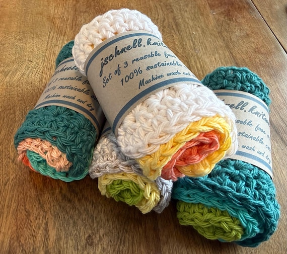 Handmade Face Scrubbies Set of 3 (100% Cotton)