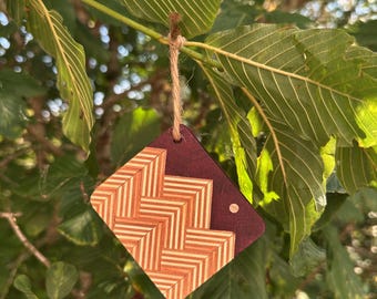 Wooden Nighttime Mountain Forest Ornament