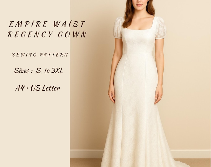 Regency Costume Maxi Dress Pattern - Etsy Canada