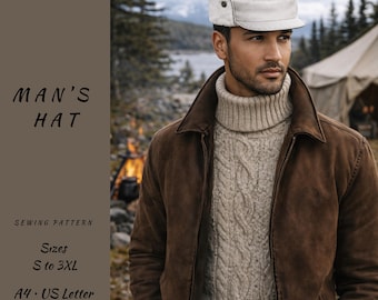 Men's Military Cadet Cap Sewing Pattern | Flat Top Hat (PDF Pattern, A4 & US Letter)