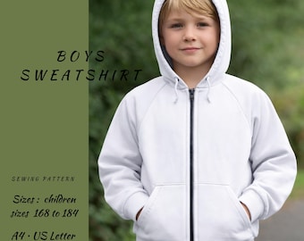 Children's Raglan Zip Hoodie Sewing Pattern (PDF Pattern)