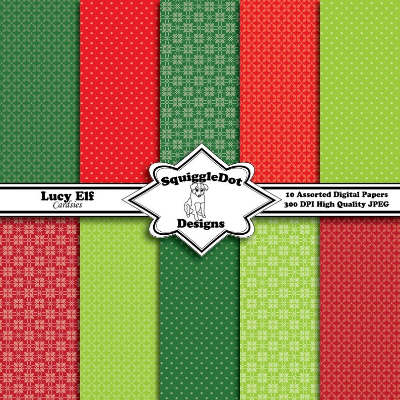 Digital Christmas Scrapbook Paper Designed for Cards Small Etsy