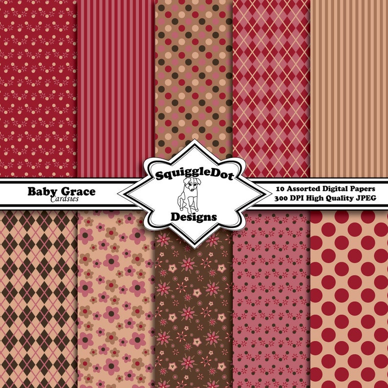 Download Digital Printable Scrapbooking Paper for Cards Small ...