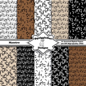 Digital bedruckbare Papier für Karten, Handwerk, Kunst und Scrapbooking-Set von 10 - Maestro - sofort-Download